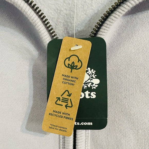 NWT Roots Original Relaxed Full Zip Hoodie Jacket Purple Lounge Organic Cotton M - Picture 4 of 8